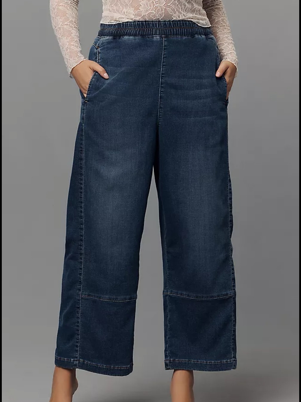 Pilcro Izzie Relaxed Pull-On Barrel Jeans by Anthropologie